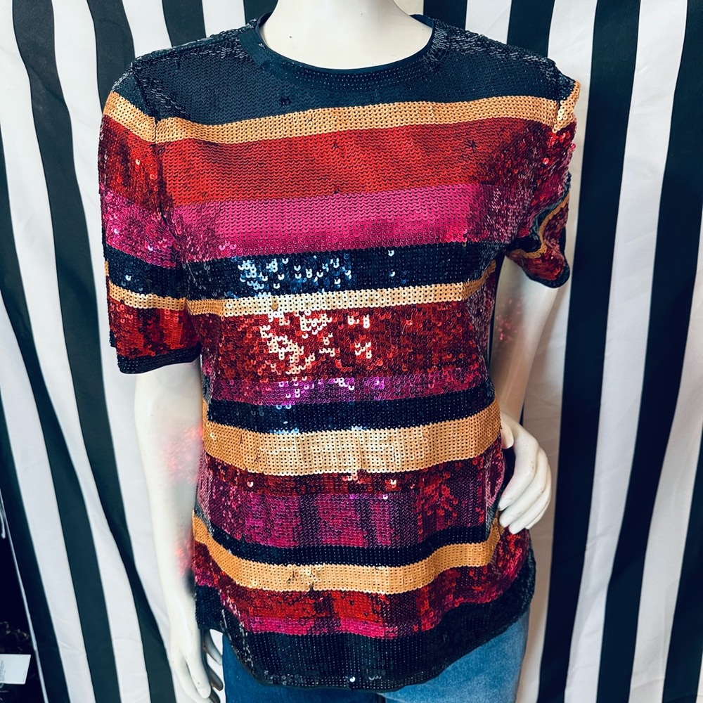 Trina Turk Women's Multicolor Sequin Top - Picture 7 of 7